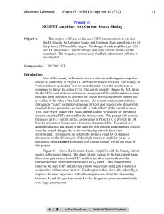 Project 15 MOSFET Amplifiers with Current Source Biasing | |