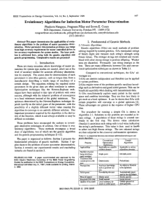 Evolutionary algorithms for induction motor parameter determination