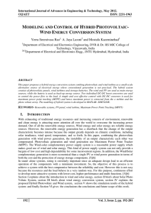 Modeling and Control of Hybrid Photovoltaic