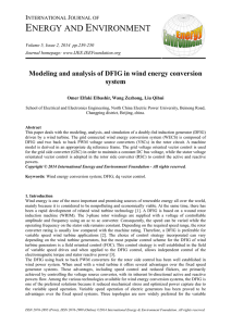 Modeling and analysis of DFIG in wind energy conversion system