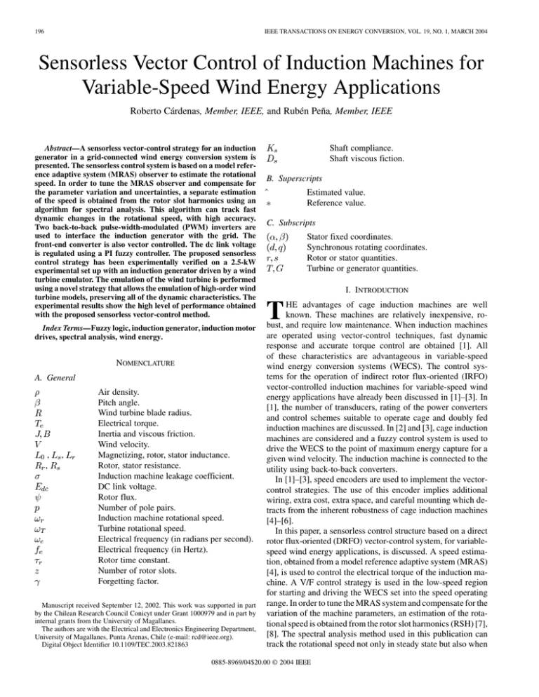 Sensorless Vector Control of Induction Machines for Variable