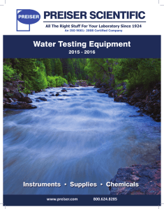 Water Catalog - Preiser Scientific