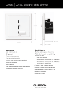 Lutron&reg; lLyneo&trade; designer slide dimmer