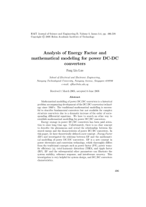 Analysis of Energy Factor and mathematical modeling for power DC