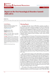 Report on the First Neurological Disorders Summit (NDS