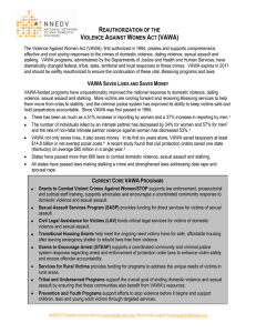 Violence Against Women Act Reauthorization Fact Sheet from