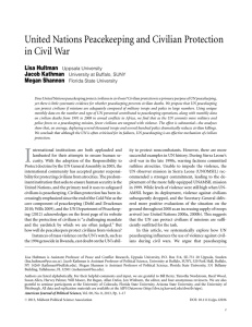 United Nations Peacekeeping and Civilian Protection in Civil War