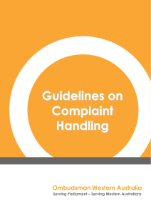 Guidelines on Complaint Handling