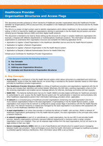 Healthcare Provider Organisation Structures and Access Flags