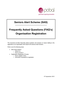 FAQ`s Organisation Registration - SAS