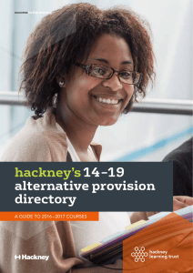 hackney`s 14 –19 alternative provision directory