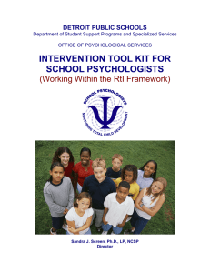 Intervention Toolkit - Detroit Public Schools
