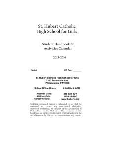 Student Handbook - Saint Hubert Catholic High School for Girls