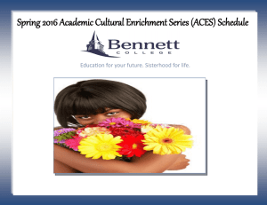 Spring 2016 Academic Cultural Enrichment Series (ACES) Schedule