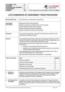 Late Submission of Assessment Tasks Procedure