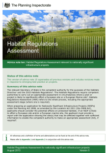Habitat Regulations Assessment - National Infrastructure Planning