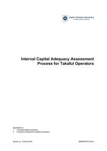 Internal Capital Adequacy Assessment Process for Takaful Operators