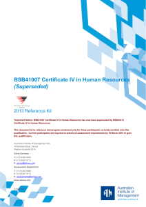 BSB41007 Certificate IV in Human Resources (Superseded)