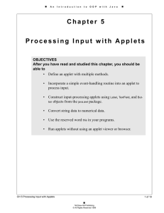 Chapter 5 Processing Input with Applets