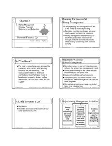 Chapter 3 Did You Know? “A Little Becomes a Lot” Planning for