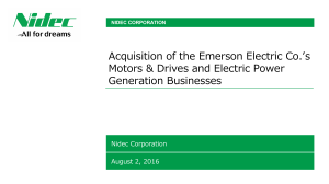 Acquisition of the Emerson Electric Co.