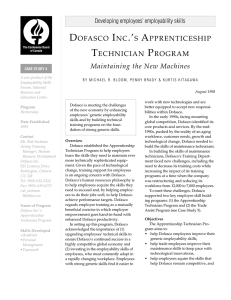 Dofasco Inc.`s Apprenticeship Technician Program, Maintaining the