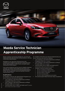 Mazda Service Technician Apprenticeship Programme