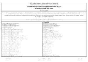 TRAINING AND SKILLS DEVELOPMENT ACT 2008 TRAINEESHIP