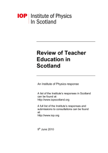 Review of Teacher Education in Scotland