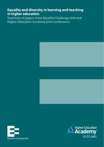 Equality and diversity in learning and teaching in higher education