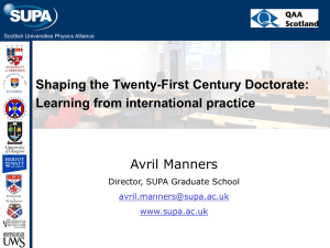 Avril Manners Shaping the Twenty-First Century Doctorate: Learning