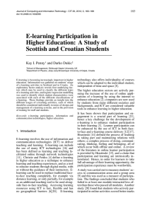 E-learning Participation in Higher Education: A Study of Scottish and