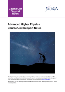 Advanced Higher Physics Course/Unit Support Notes
