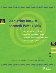 Achieving Results through Partnership: First Progress Report on the