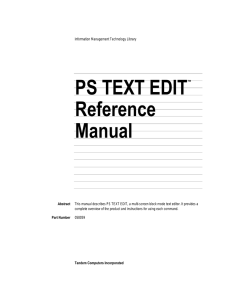 PS TEXT EDIT Reference Manual