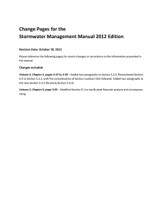 Change Pages for the Stormwater Management