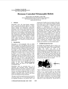 Hormone-controlled metamorphic robots