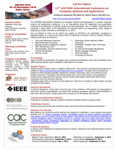 Call for Papers 11th ACS/IEEE International Conference on