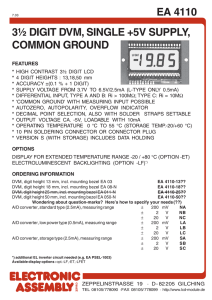 EA 4110 3½ DIGIT DVM, SINGLE +5V SUPPLY, COMMON GROUND