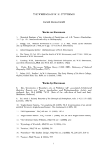 A bibliography of the writings of W. H. Stevenson