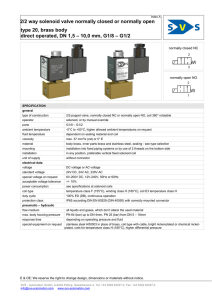 2/2 way solenoid valve normally closed or normally open type 20