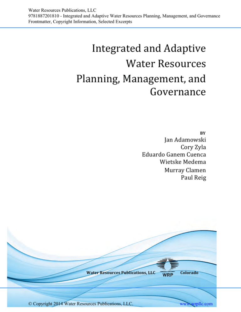 Integrated and Adaptive Water Resources Planning, Management