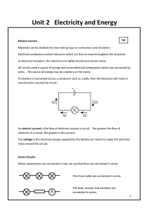 Unit 2 Electricity and Energy