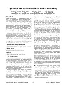 Dynamic Load Balancing Without Packet Reordering