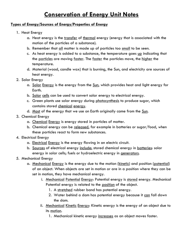 conservation-of-energy-unit-notes