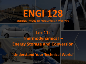 Lec11: Thermodynamics I: Energy Storage and Conversion