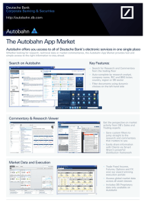 The Autobahn App Market - Deutsche Bank Autobahn
