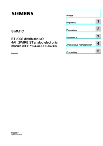 ET 200S distributed I/O 4AI I 2WIRE ST analog electronic module