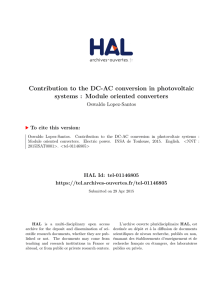 Contribution to the DC-AC conversion in photovoltaic systems