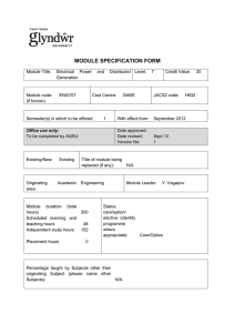 MODULE SPECIFICATION FORM